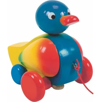 Dřevěná hračka Woody Tahací kachna klapací