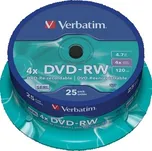 Verbatim DVD-RW 4x, 25ks cakebox