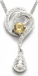 Náhrdelník Zlatý diamantový náhrdelník se žlutým safírem 585/5,01gr J-20935-12 J-20935-12