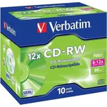 Verbatim CD -RW jewel box 8-12x 10 ks