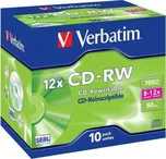 Verbatim CD -RW jewel box 8-12x 10 ks