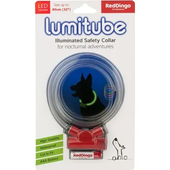 Obojek pro psa Red Dingo Lumitube LED červený