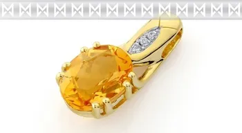 Přívěsek Diamantové zlatý přívěsek s citrínem ze žlutého zlata a diamanty 3820674-5-0-80 3820674-5-0-80