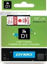Pásek do tiskárny DYMO 45015 Samolepící páska - 12 mm 7 m (červená/bílá)