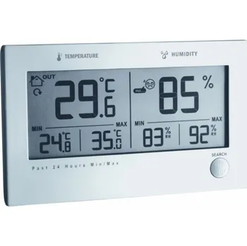 Domácí teploměr TFA Dostmann Twin Plus 30.3049 stříbrný