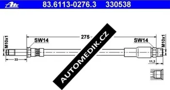 Brzdová hadice Brzdová hadice ATE (AT 330538) BMW