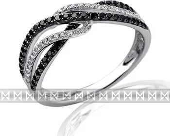 Prsten Luxusní mohutný zlatý diamantový prsten s černými diamanty (78ks) ve. 54 3861471-0-54-97