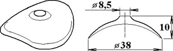 FeZn podložka 38/8,5 oblá pozink pro VL 94/35, VL 95/38, VL 100/30, VL 130/30