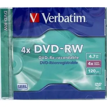 Optické médium Verbatim DVD+RW 4,7 GB 120 min 4x jewel box