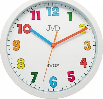 Hodiny Bílé barevné tiché netikající dětské hodiny JVD sweep HA46.3 