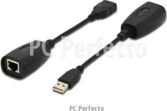 Datový kabel DIGITUS USB Extender, USB 2.0, prez Cat 5, 5e nebo Cat 6 UTP kabel, až 45 m / 150 ft