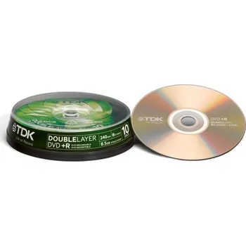 Optické médium TDK DVD+R DL 8,5GB 8x 10 cake