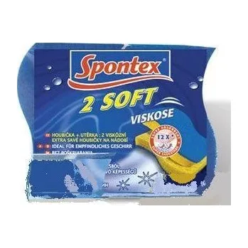 Spontex 2 Soft houbička na nádobí s modrou čistící vrstvou 2ks