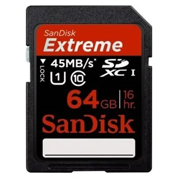 Paměťová karta SanDisk Extreme SDXC Card 64GB 45MB/s 