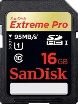 Paměťová karta SanDisk SDHC Extreme Pro UHS-I karta 16GB (až 95MB/s)