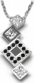 Náhrdelník Zlatý diamantový náhrdelník s přírodními a černými diamanty 585/3,06gr J-20402-1 J-20402-1