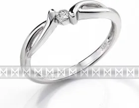 Prsten Zásnubní prsten s diamantem, bílé zlato brilianty 3860703-0-51-99