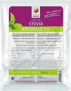 Sladidlo Stevia Natusweet Kristalle 1:1 200 g