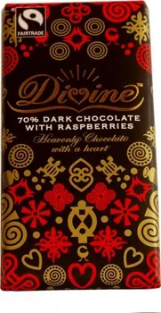 Čokoláda Divine Hořká Čokoláda s Malinami 100g