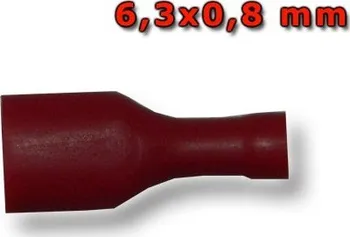 Faston zásuvka FH2250RT 6,3x0,8 mm; 0,5-1,5 mm2; plný červený