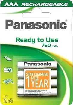 Článková baterie PANASONIC AAA 4ks 750 mAh Ready To Use (HHR-4MVE/4BC)