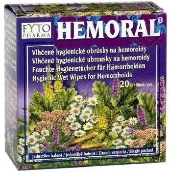 Intimní ubrousek Hemoral vlhčené hygienické ubrousky na hemoroidy 20 ks