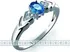 Prsten Prsten s diamantem, bílé zlato briliant, modrý topaz (blue topaz) 3861897-0-53-93