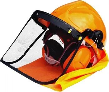 Pracovní přilba Hecht 900100 Ochranná helma se sluchátky a štítem