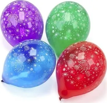 Balonky 8 ks, prům. 25 cm "FIREWORKS", mix barev