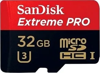 Paměťová karta SanDisk MicroSDHC 32GB Extreme PRO Speed UHS Class 3 UHS-I + SD adaptér