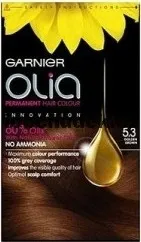 barva na vlasy Garnier Olia 5.3 Zlatá hnědá barva na vlasy bez amoniaku