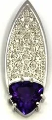 Přívěsek Diamantový zlatý přívěsek s fialovým ametystem 585/2,18gr J-21289-12 J-21289-12