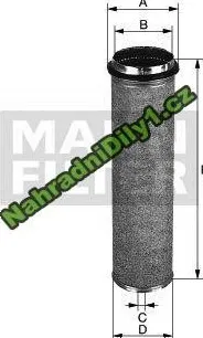 Vzduchový filtr Pojistná vložka filtru vzduchu MANN (MF CF1620)