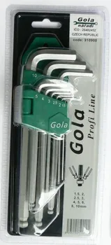 Klíč Sada Gola imbus s kuličkou - 9 díl. č.910900 