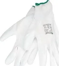 Pracovní rukavice EXTOL rukavice z polyesteru polomáčené v PU, bílé 9" 