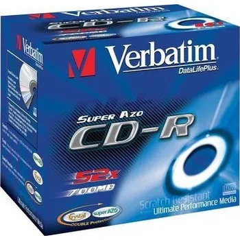 Optické médium Verbatim CD-R 700MB 52x Crystal super AZO jewel case