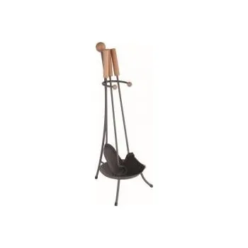 Krbové nářadí M.A.T Group nářadí krb.v.67cm, ČER ocel/dřevo, sada 3díl. se stojánkem