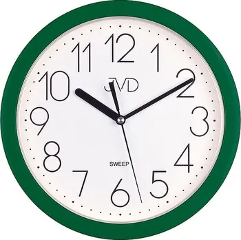 Hodiny Zelené plastové nástěnné netikající tiché hodiny JVD sweep HP612.13 