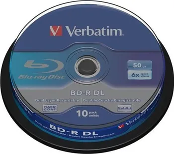 Optické médium Verbatim BD-R 10 pack DualLayer spindle 6X 50GB