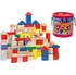 Dřevěná hračka Woody stavebnice kostky barevné natur