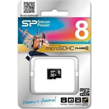 Paměťová karta Silicon Power microSDHC 8 GB Class 10 + SD adaptér (SP008GBSTH010V10SP)
