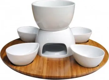 Fondue Set fondue keramika + bambus + RYCHLÉ DODÁNÍ