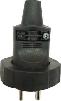 Elektrická zásuvka Solight zástrčka gumová do vlhka a prachu, přímá, IP65, černá