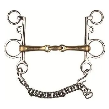 Udidlo pro koně HKM Argentan pelham 2x lomené udítko 16 mm