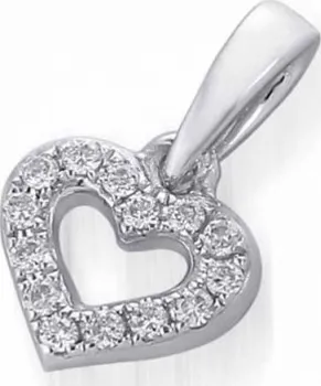 Přívěsek Přívěsk s diamantem, bílé zlato brilianty - diamantové srdce 3870622-0-0-99 3870622-0-0-99