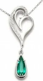 Přívěsek Zlatý diamantový náhrdelník s diamanty a smaragdem 585/5,27gr J-20406-11 J-20406-11