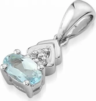 Přívěsek Přívěsk s diamantem, bílé zlato briliant, modrý topaz (blue topaz) 3870138-0-0- 3870138-0-0-93