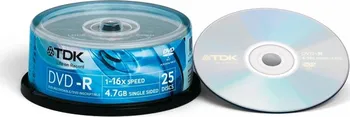 Optické médium TDK DVD-R 4,7 GB 16x 25 cake