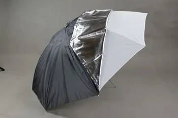 Odrazný deštník Studiový fotografický deštník 110cm 2v1 difuzní, odrazový D110WS