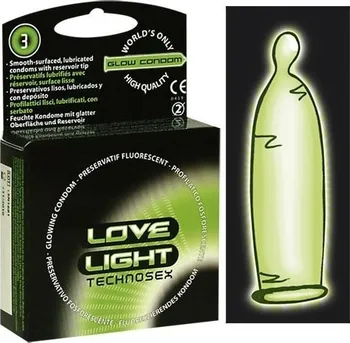 Kondom Kondomy - LOVE LIGHT (3ks) - svítící kondomy